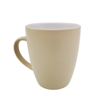 Wholesale matt finished  two tone color glazed 11oz bullet shape coffee mug for holiday promotional